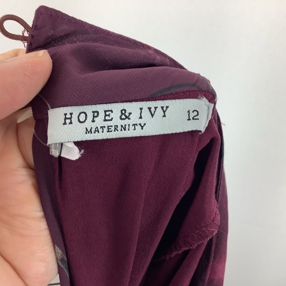 ASOS Hope & Ivy Long Sleeve Midi Maternity Dress with Crochet Trim - Picture 4 of 12